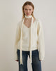 Image de Dikara Pull avec écharpe en tricot blanc cassé