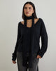 Image de Dikara Jumper avec écharpe en tricot noir