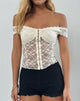 Image de Dovica Corset Top in Ivory Canina Rose Lace