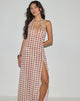 Image de Driti Maxi Dress in Chiffon Blurred Check Peach