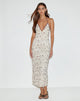 Image de Druvish Midi Dress in Line Flower Cream