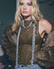 Image de la veste Dudley en tricot à paillettes Olive