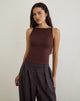 Image de Dudley Vest Top in Jersey Bitter Chocolate