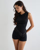 Image of Dusya Fringe Trim Top in Cupro Black