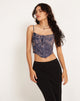 Image de Elcini Cropped Corset Top in Renaissance Cherub Charcoal