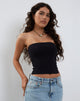 Image de Elia Heavy Lycra Bandeau Top in Lycra Black