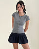 Image de l'Elmira Top en tricot plat Gris