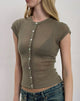 Image de Elmira Top in Sheer Knit Khaki