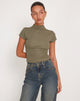 Image de Elton High Neck Top in Khaki