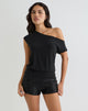 Image de Elysian Asymmetric Top in Cupro Black