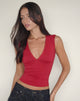 Image de Emberly Plunge Top in Adrenaline Red