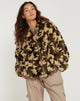 Image de Emerson Faux Fur Jacket in Camo Brown Pebble