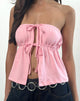 Image de Ender Tie Bandeau Top in Rayon Ballet Pink