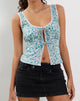 Image de Esau Tie Front Cami Top in Flower Power Blue