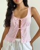 Image de Esau Tie Front Top in Light Pink Private Slub