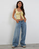 Image de Esau Tie Front Top in Wild Flower Lemon Drop