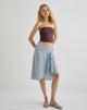 Image of Esmeray Midi Skirt in Diagonal Stripe Light Blue