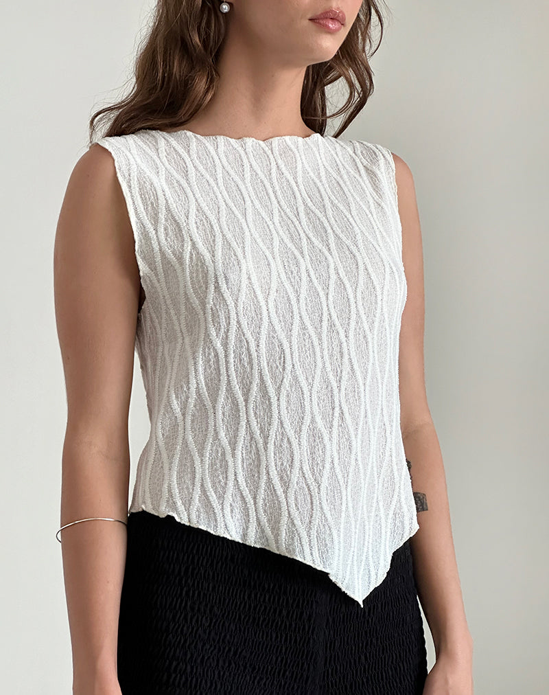 Gilet Etta, ivoire froissé