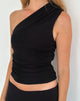 Image de Evelina One Shoulder Top in Black Mesh
