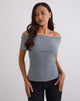 Image de Fahari Foldover Top in Rib Knit Grey