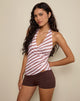 Image de Fayez Top in Slinky Diagonal Stripe Pink