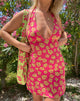 Image de MOTEL X BARBARA Mini robe Leana en fleurs de plage des années 90 rose vif