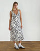 Image de Gabriela Midi Dress in Grunge Floral Flock Cream