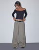 Image de Kaomy Pantalon à jambes larges en vert ardoise