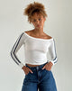 Image de Gavya Long Sleeve Top in Off White with Navy Stripe
