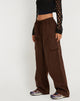 Image de Geona Pantalon cargo à jambes larges en brun