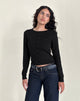 Image de Giovanina Cardigan en maille plate Noir