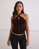 Image de Giunea Knot Halter Top in Bitter Chocolate