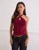 Image de Giunea Knot Halter Top in Burgundy
