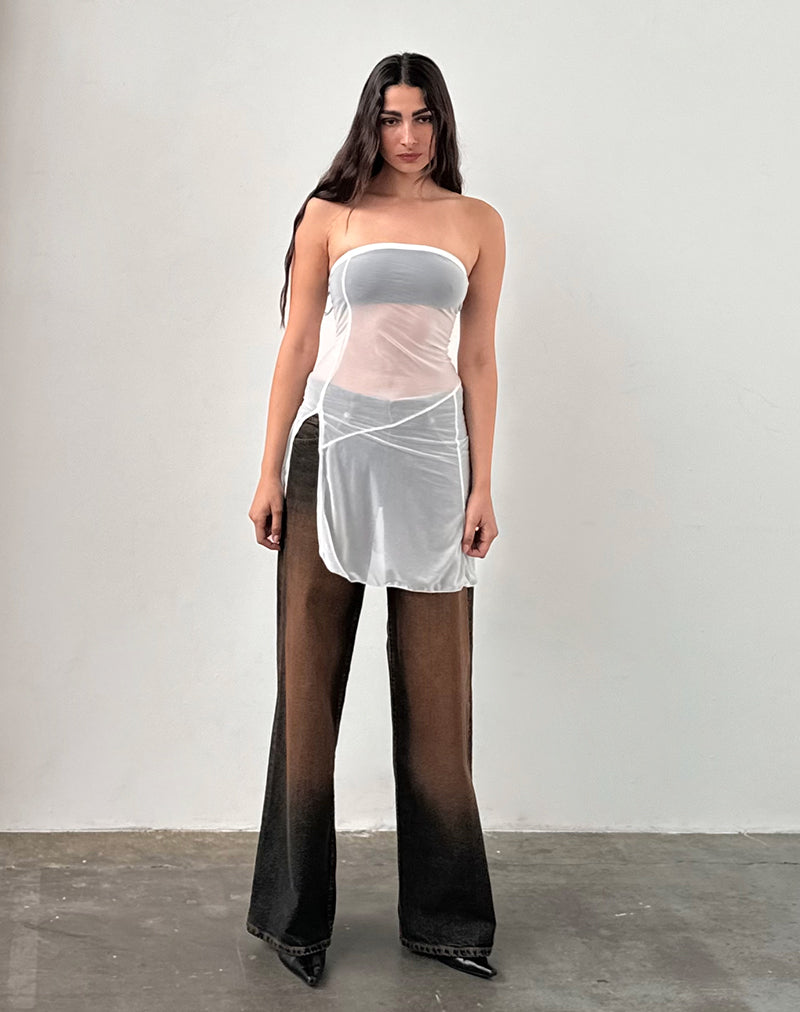 Mini robe bandeau Gretchen, crème transparente