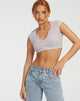 image de Guanna Crop Top in Stripe Rib Blue and Peach