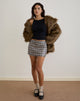 Image de Guizio Mini jupe en paillettes Vintage Check Brown