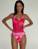 Image de Hakoni Halterneck Mesh Top in Pink Watercolour