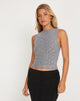 Image de Hala Vest Top in Mesh Glitter Dot Frost Gray