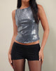 Image de Hala Vest Top in Shimmer Sequin Charcoal
