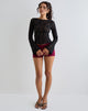 Image de Halfi Long Sleeve Top in Hibiscus Crochet Lace Black