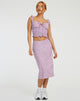 Image de la jupe midi Harriet, Ditsy Rose Lilas