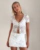 Image de Hillary Tie Top in Textured Floral White