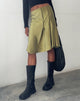 Image de la jupe midi Slaza en satin Olive
