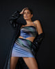 Robe Intiha en satin Petrol Ombre