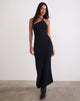 Image of Ishikawa Asymmetric Maxi Dress with Eyelets in Black