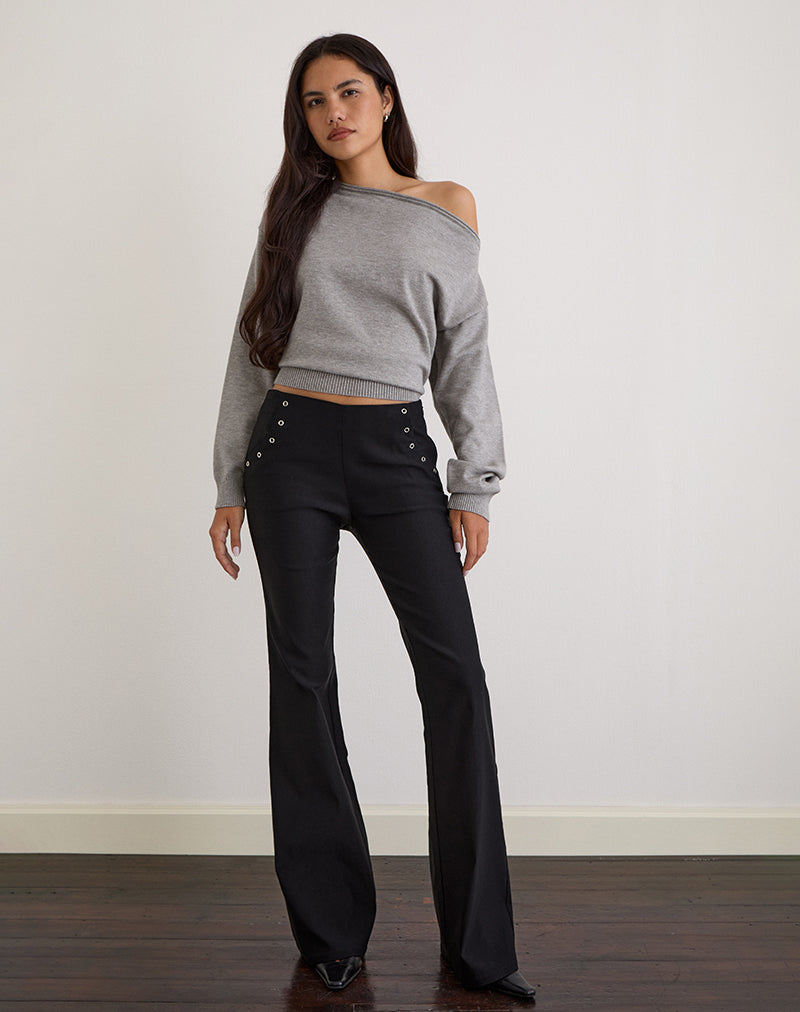 Pull Jalira en tricot gris