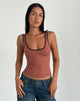 Image de Jastiya Top en brique avec reliure marron