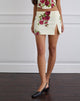 Image de la mini-jupe Pravara, Bouquet de roses, crème