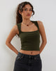 Image de Jinsu Crop Top en Lycra Olive