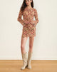 Image of Jovia Mini Dress in Chiffon Rusty Flower